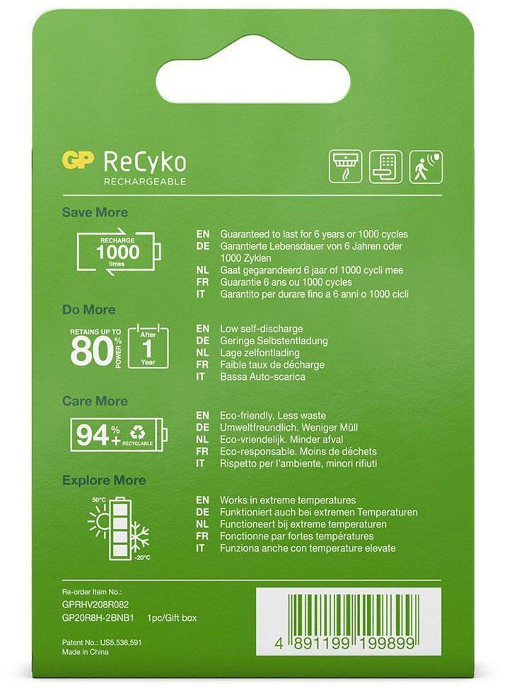 GP Akku ReCyko E-Block 9 V
