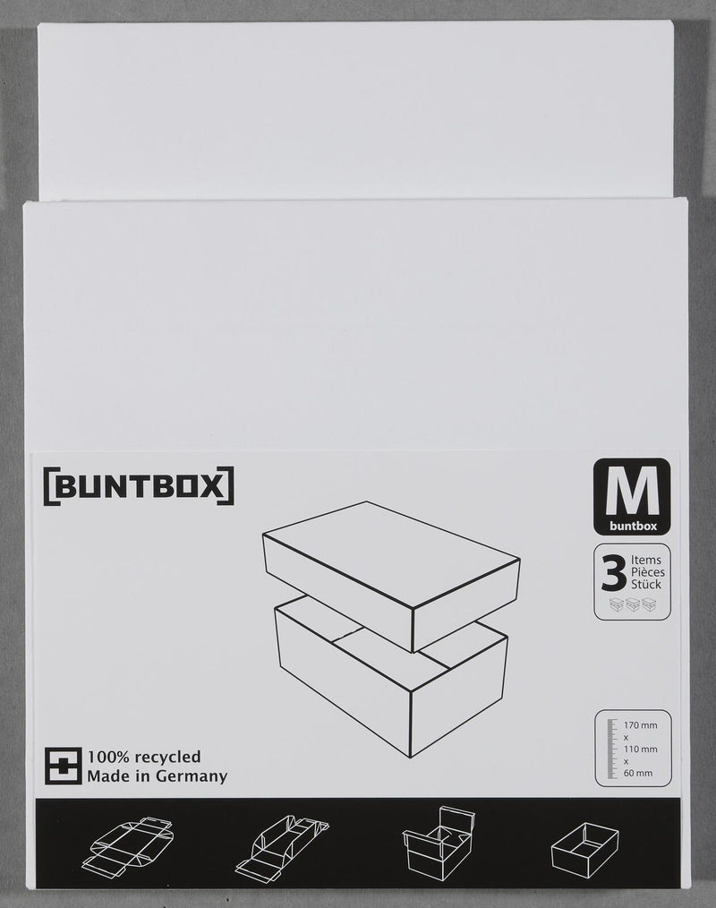 BUNTBOX Geschenkboxen M 1,1 l - 17,0 x 11,0 x 6,0 cm weiß