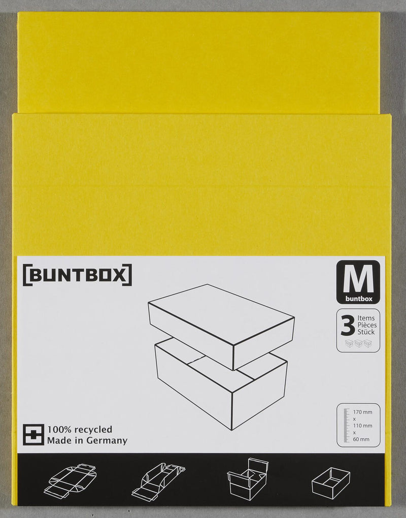 BUNTBOX Geschenkboxen M 1,1 l - 17,0 x 11,0 x 6,0 cm gelb