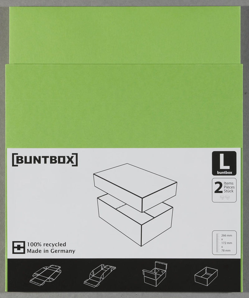 BUNTBOX Geschenkboxen L 3,6 l - 26,6 x 17,2 x 7,8 cm grün