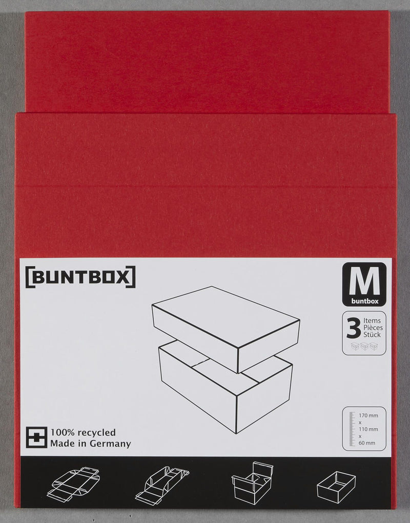 BUNTBOX Geschenkboxen M 1,1 l - 17,0 x 11,0 x 6,0 cm rot