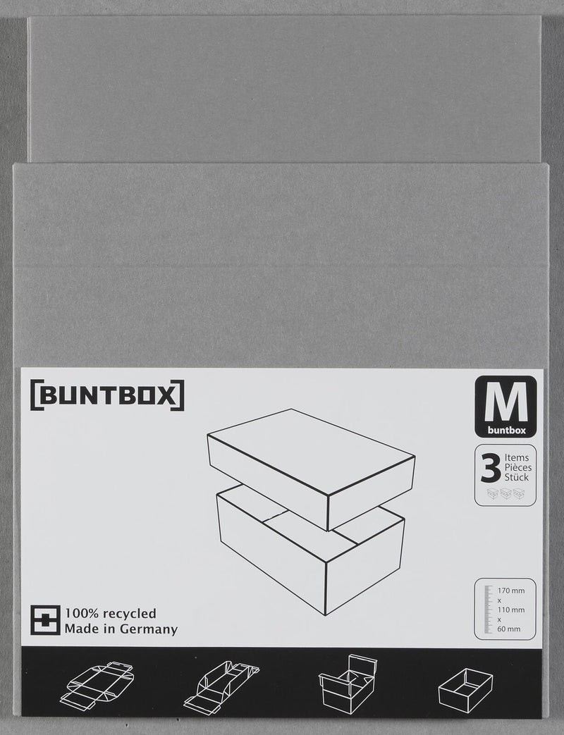 BUNTBOX Geschenkboxen M 1,1 l - 17,0 x 11,0 x 6,0 cm grau
