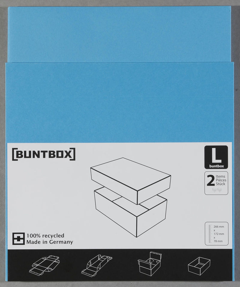 BUNTBOX Geschenkboxen L 3,6 l - 26,6 x 17,2 x 7,8 cm blau