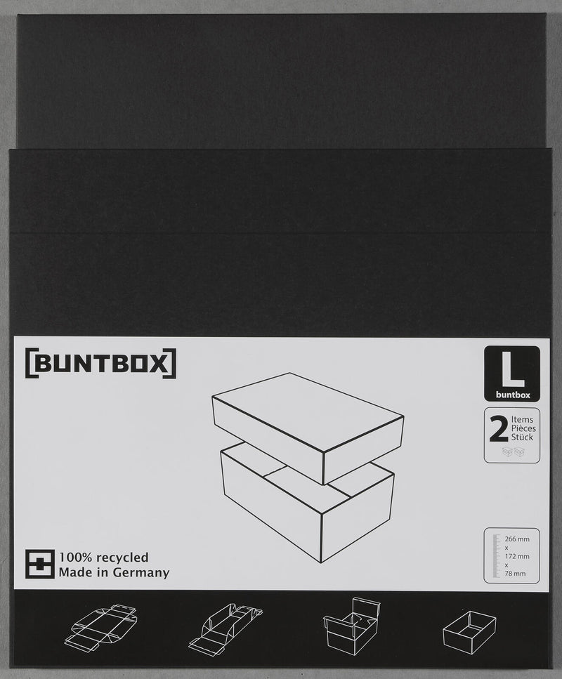 BUNTBOX Geschenkboxen L 3,6 l - 26,6 x 17,2 x 7,8 cm schwarz