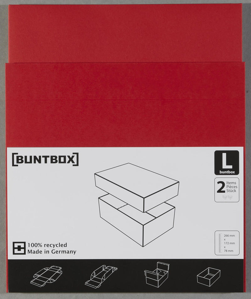 BUNTBOX Geschenkboxen L 3,6 l - 26,6 x 17,2 x 7,8 cm rot