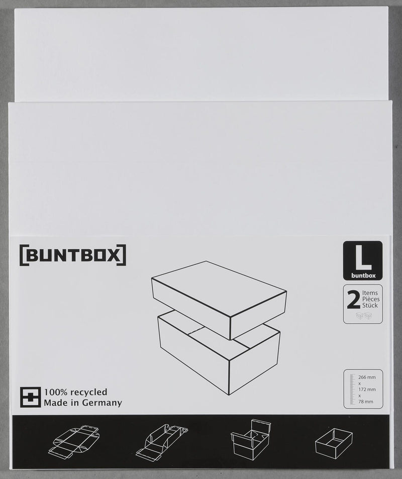 BUNTBOX Geschenkboxen L 3,6 l - 26,6 x 17,2 x 7,8 cm weiß
