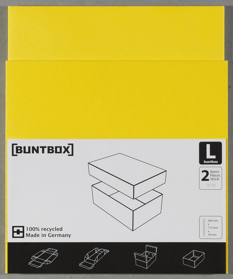 BUNTBOX Geschenkboxen L 3,6 l - 26,6 x 17,2 x 7,8 cm gelb