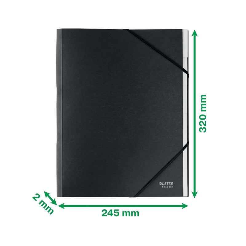 LEITZ recycle 3914 Ordnungsmappe DIN A4 6 -Fach schwarz