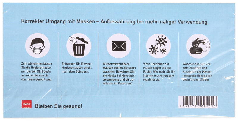 ELCO Maskentaschen DIN lang ohne Fenster Steckverschluss