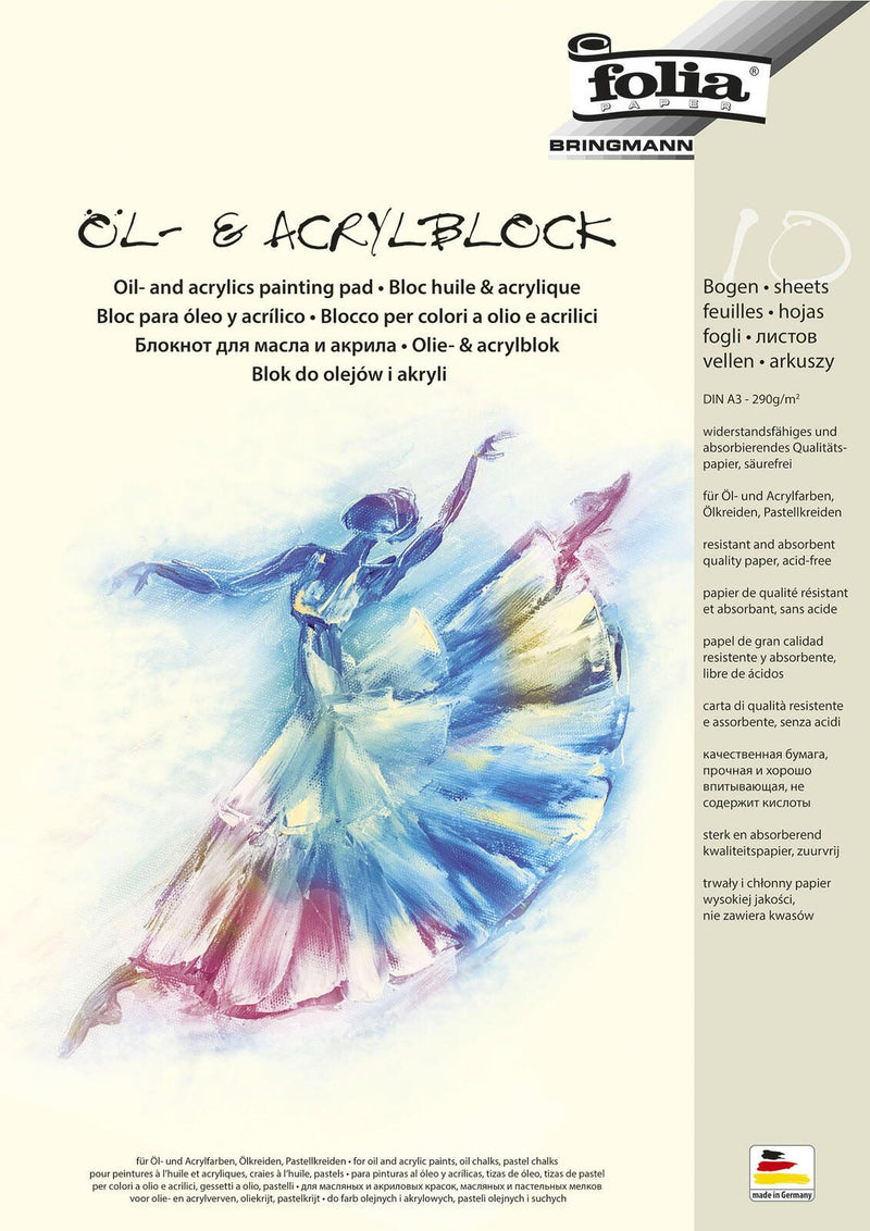 folia für Öl- und Acrylfarben Zeichenblock DIN A3 10 Blatt