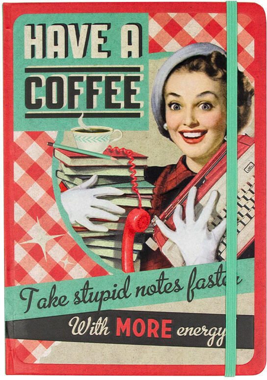 Nostalgic Art Notizbuch Notizbuch Retro Coffee A5 dot. DIN A5 punktraster mehrfarbig