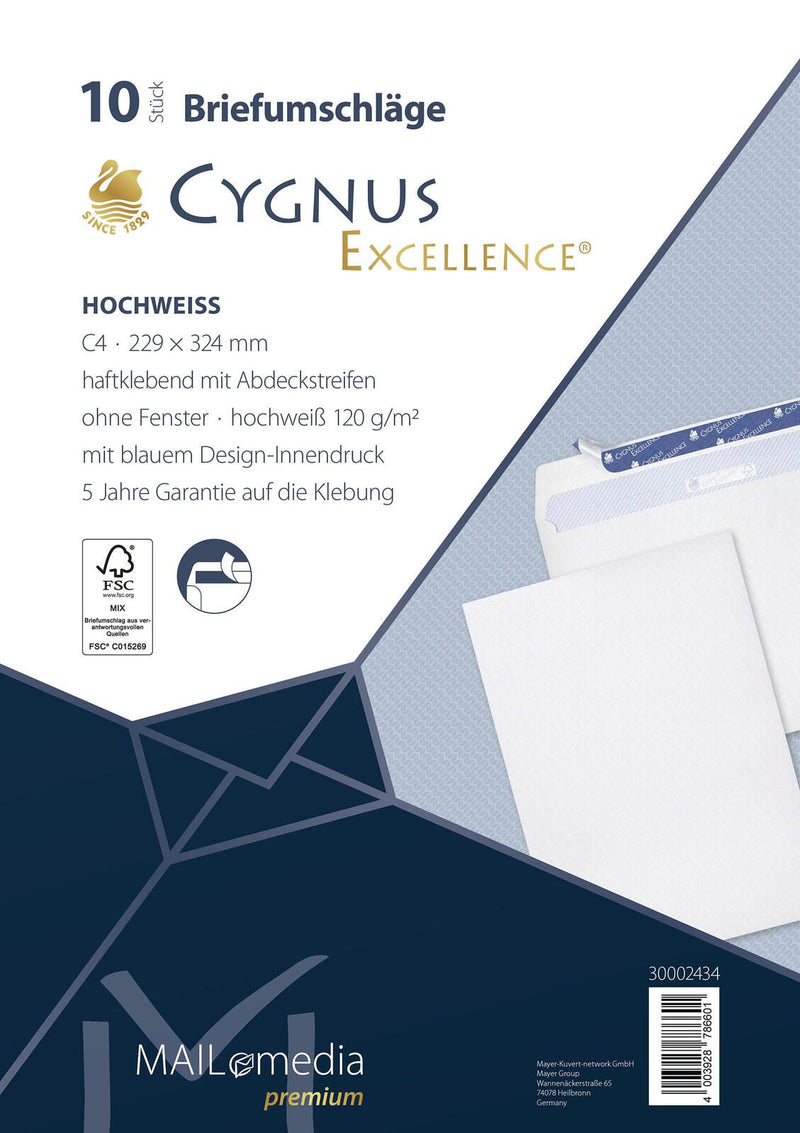 MAILmedia Cygnus Excellence® Versandtaschen DIN C4 hochweiß