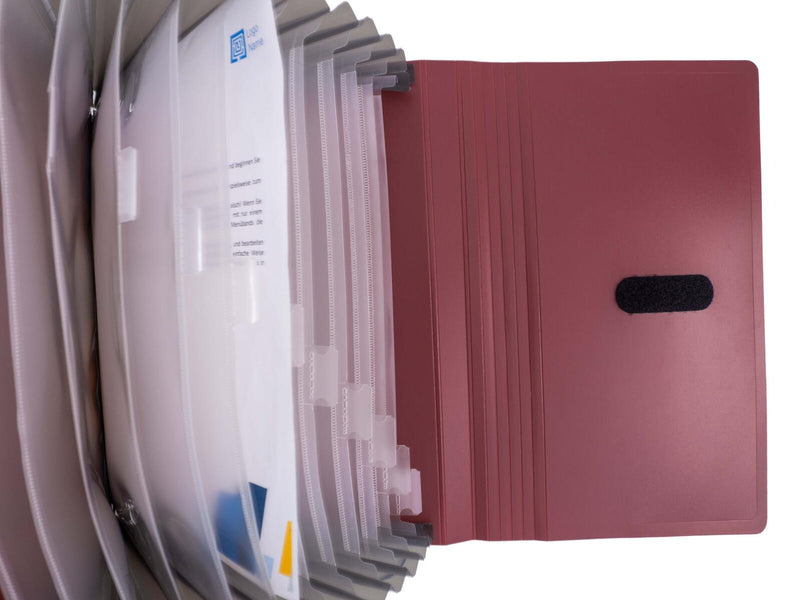 FolderSys Fächermappe DIN A4 12-Fach bordeaux