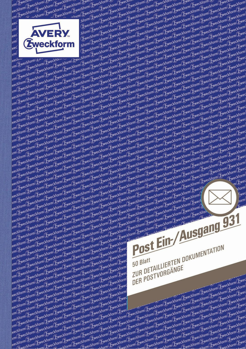 AVERY Zweckform Formularbuch Post-Eingang-/Ausgangsbuch DIN A4 50 Seiten