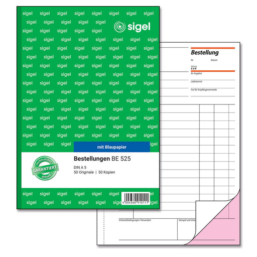 SIGEL Formularbuch Bestellung DIN A5 2x 50 Seiten