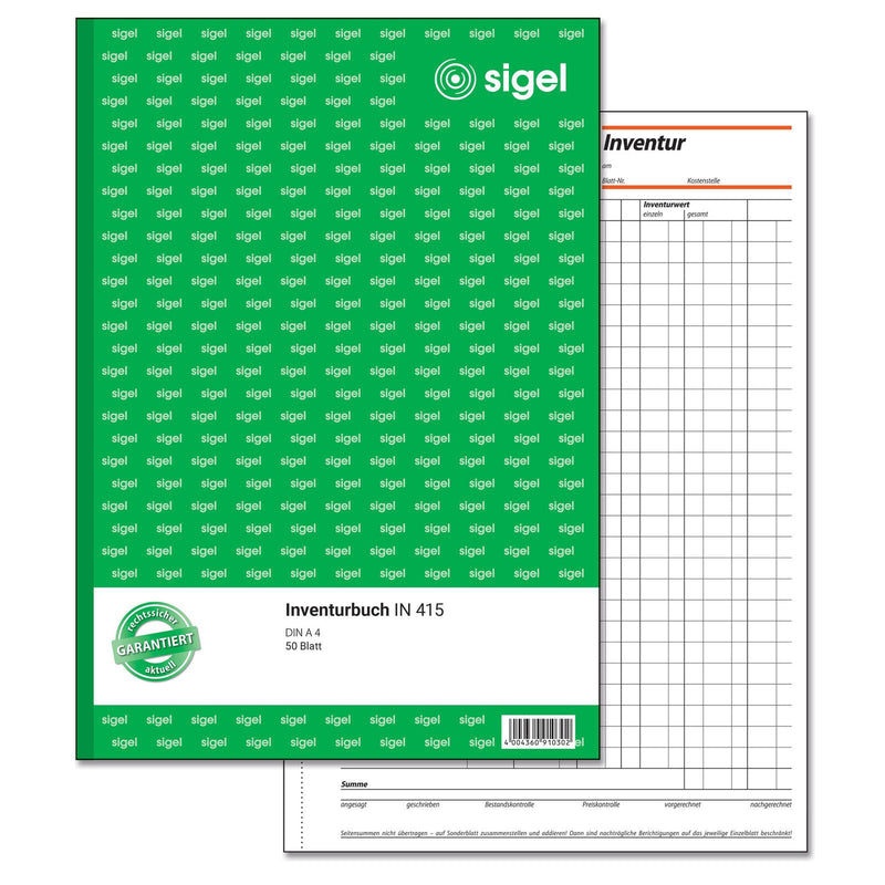SIGEL Inventurbuch DIN A4 1x 50 Seiten