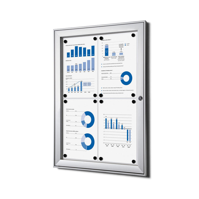 Showdown® Displays S Schaukasten 4x DIN A4 keine-Fach alusilber