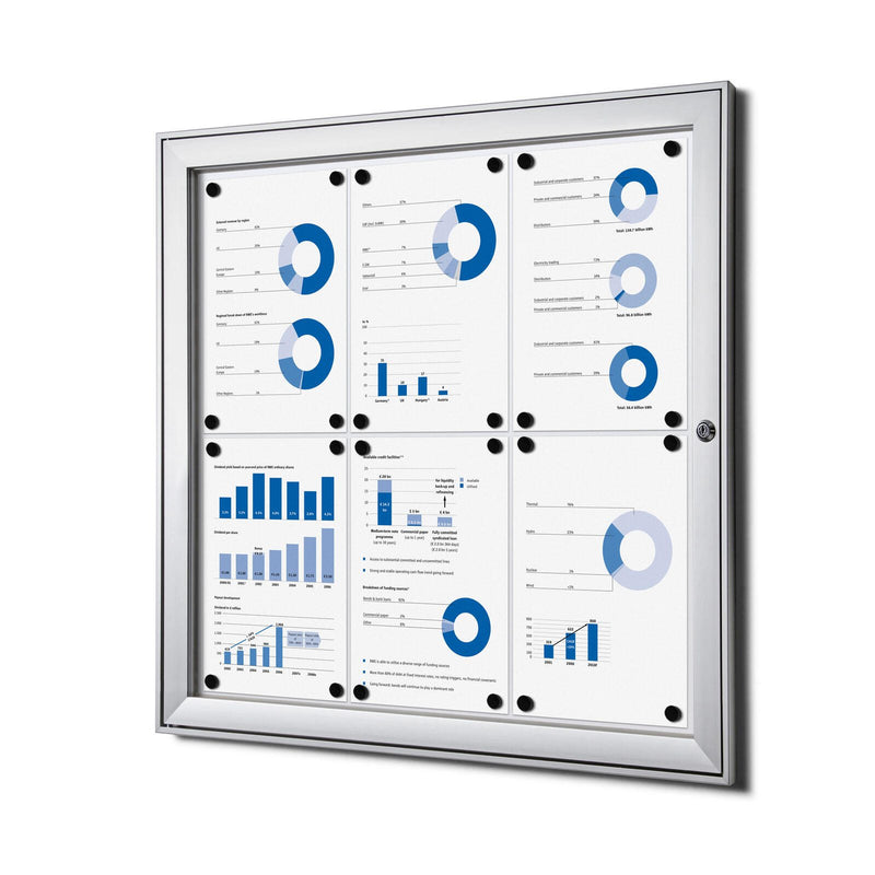 Showdown® Displays S Schaukasten 6x DIN A4 keine-Fach alusilber