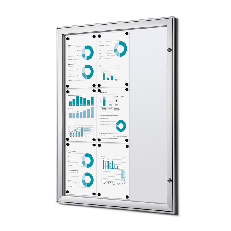 Showdown® Displays S Schaukasten 9x DIN A4 keine-Fach alusilber