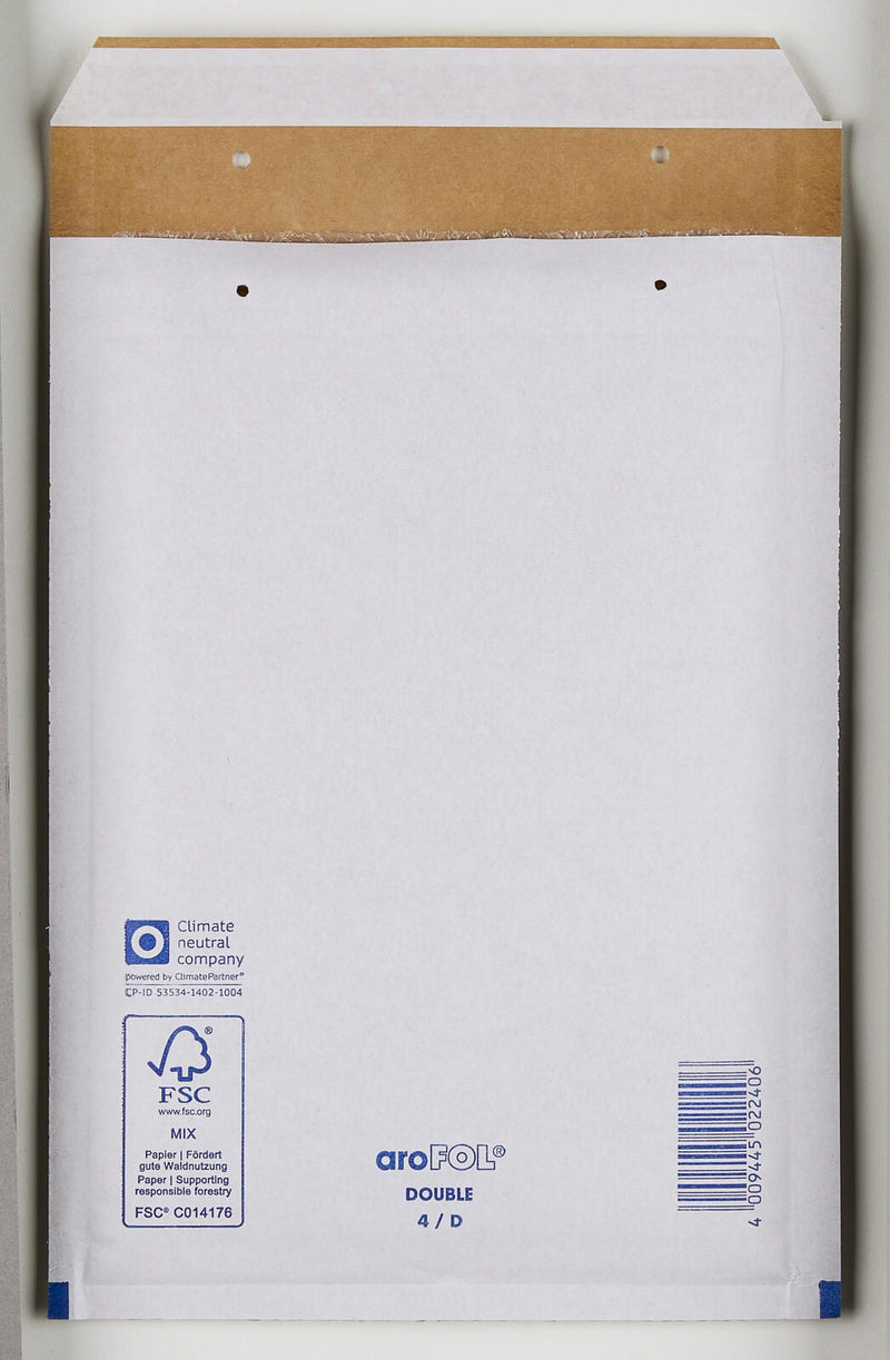 aroFOL® DOUBLE 4/D Luftpolstertaschen für DIN B5 grauweiß