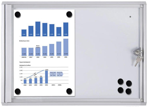 Showdown® Displays Economy XS Schaukasten 2x DIN A4 keine-Fach silber