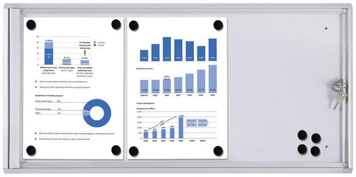 Showdown® Displays Economy XS Schaukasten 3x DIN A4 keine-Fach silber
