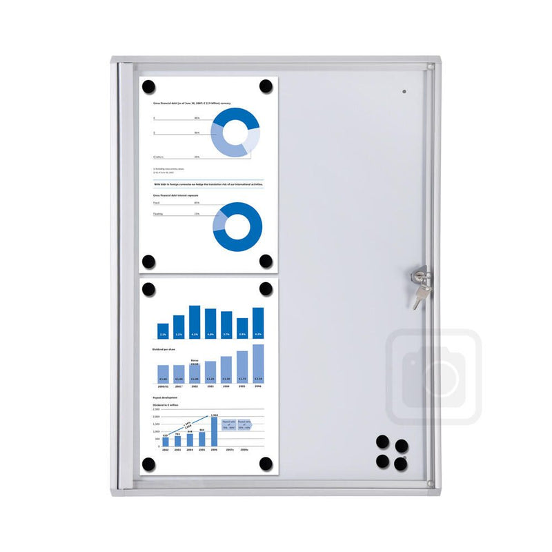 Showdown® Displays Economy XS Schaukasten 4x DIN A4 keine-Fach silber