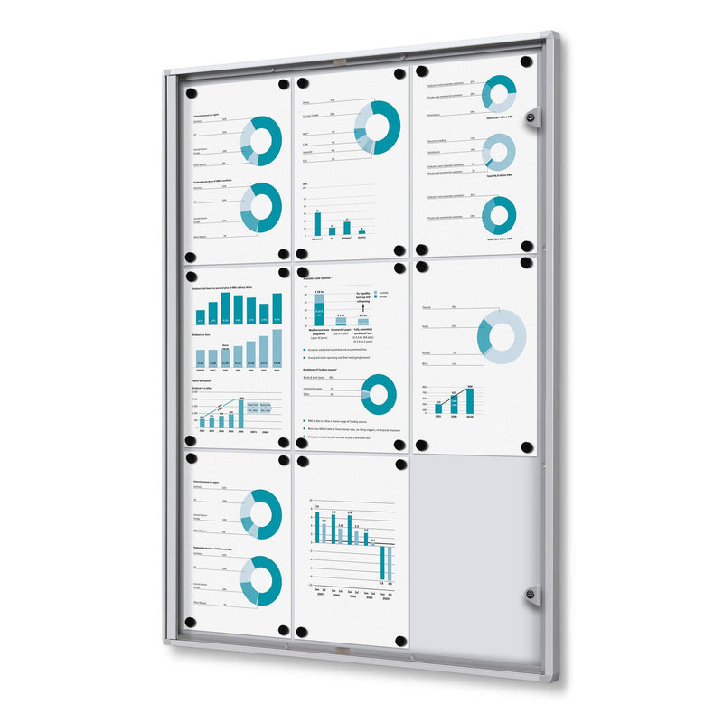 Showdown® Displays Economy XS Schaukasten 9x DIN A4 keine-Fach silber