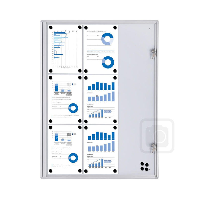 Showdown® Displays Economy XS Schaukasten 9x DIN A4 keine-Fach silber