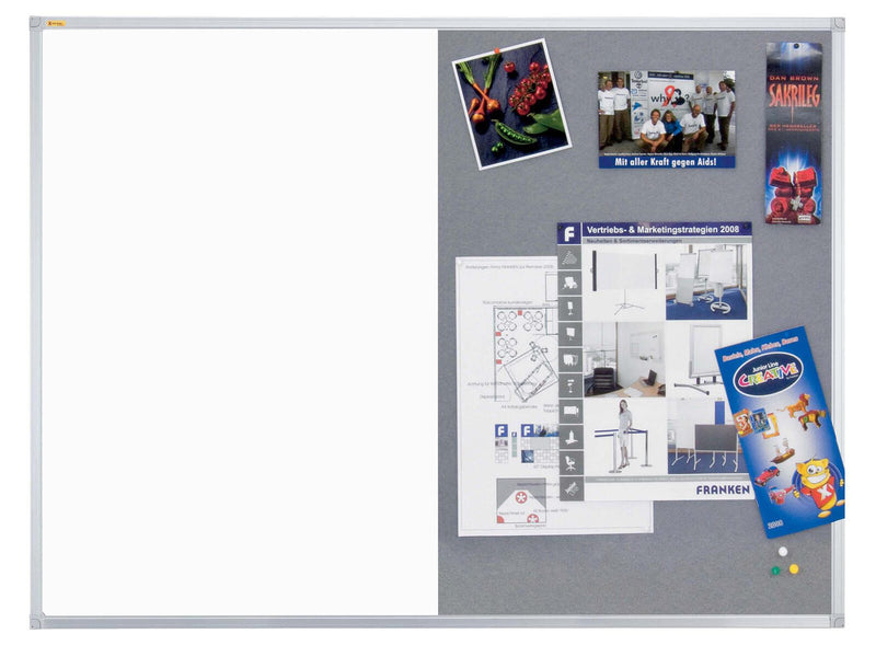 FRANKEN Whiteboard-Pinnwand X-tra!Line 60,0 x 45,0 cm grau/weiß
