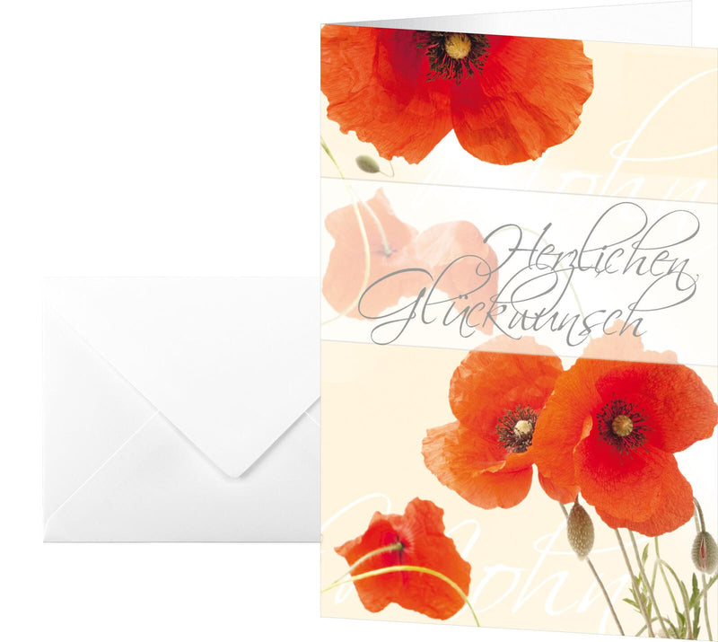SIGEL Glückwunschkarten Red Poppies DIN A6