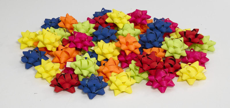 PRÄSENT Geschenk-Schleifen 10 mm x 0.95 m blau/rot/gelb/grün/pink/orange
