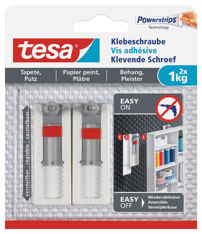tesa Klebeschraube 2.4 cm x 6.4 cm weiß