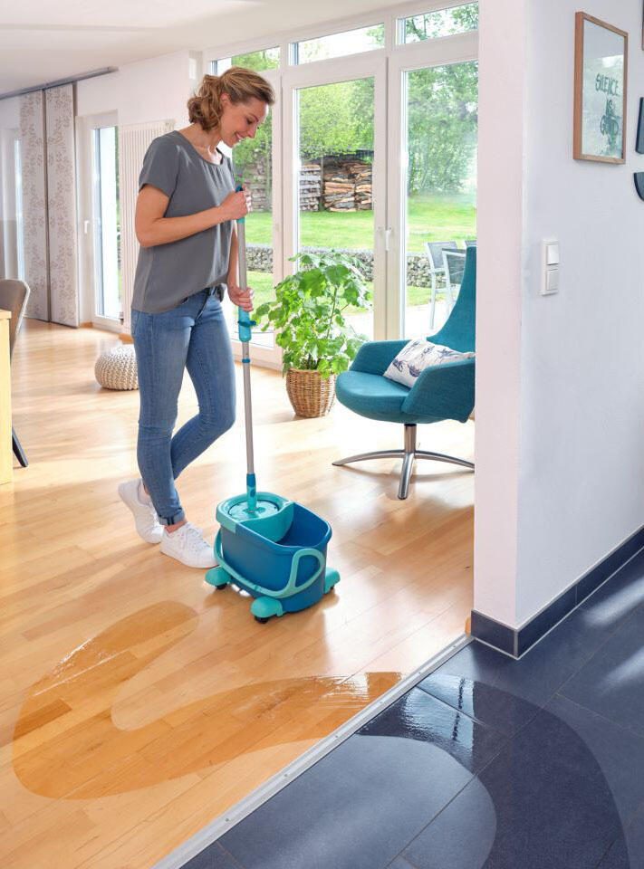 LEIFHEIT Clean Twist Mop Ergo mobile Wischsystem für Fliesen- und Steinböden