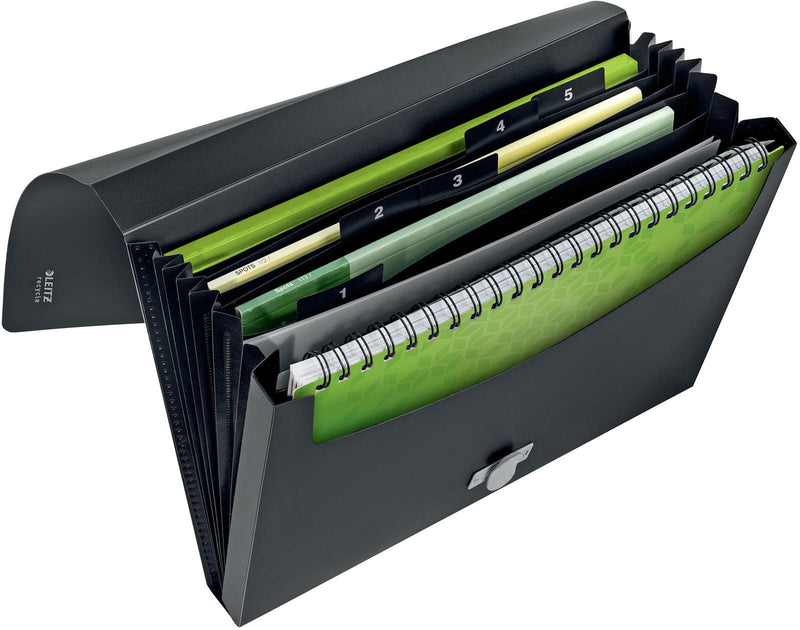 LEITZ recycle 4624 Fächermappe DIN A4 6 -Fach schwarz