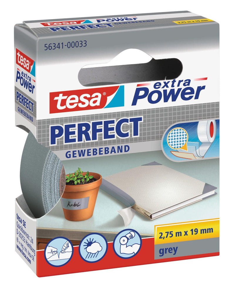 tesa Gewebebänder 19 mm x 2.75 m grau