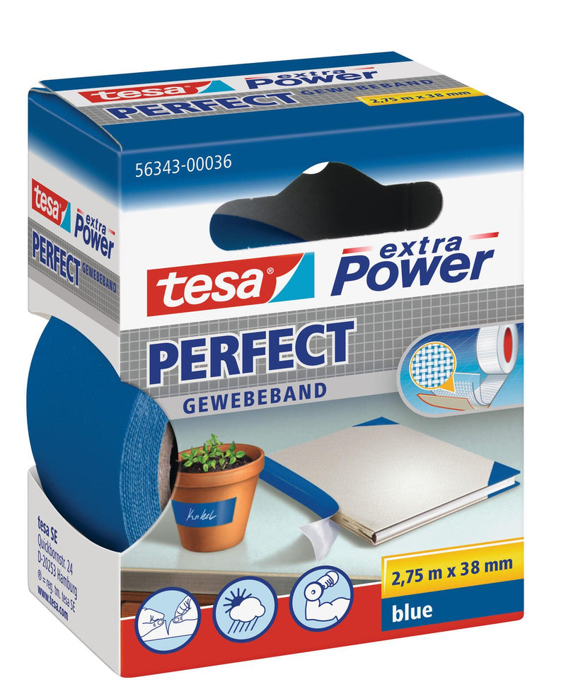 tesa Gewebebänder 38 mm x 2.75 m blau