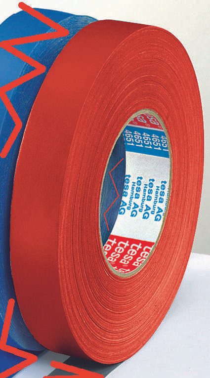 tesa Gewebebänder 25 mm x 50 m rot