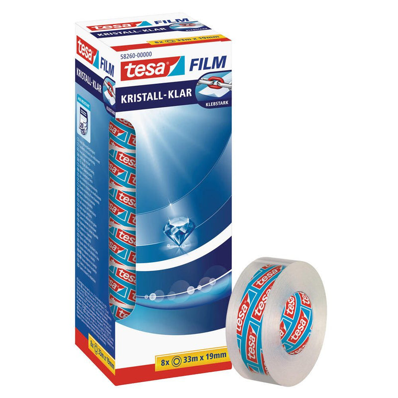 tesa KRISTALL-KLAR Klebefilm 19 mm x 33 m transparent