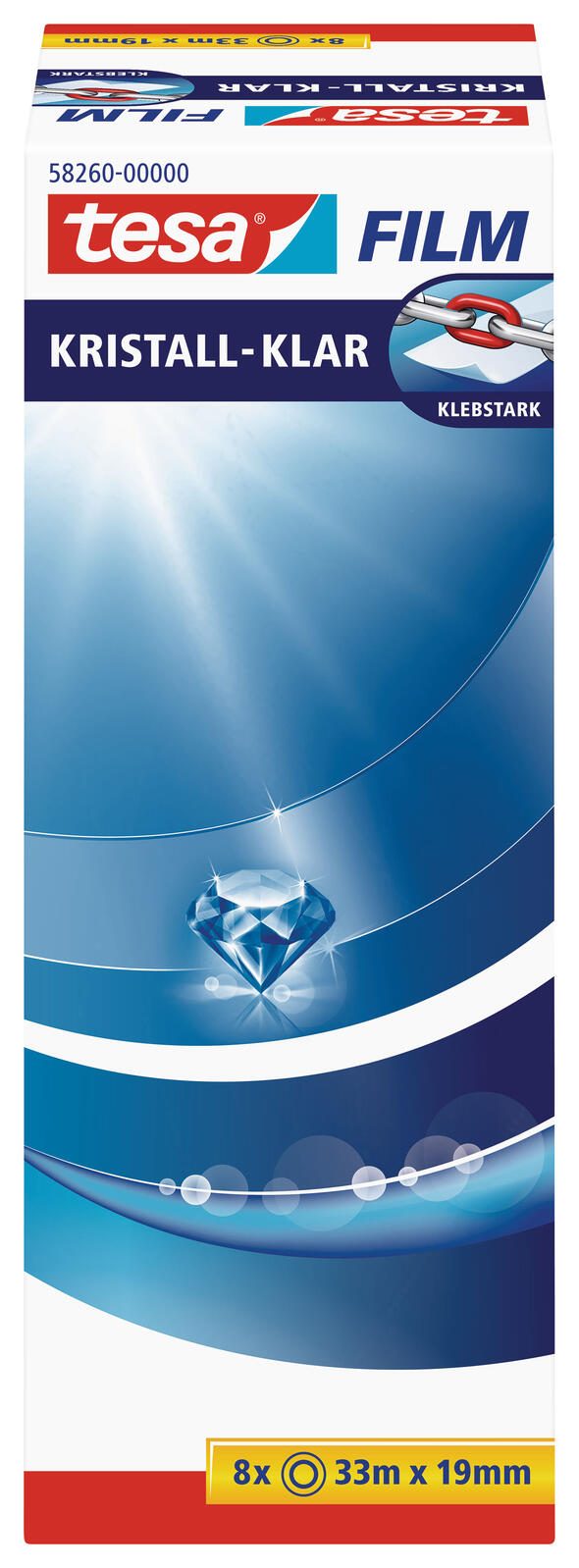 tesa KRISTALL-KLAR Klebefilm 19 mm x 33 m transparent