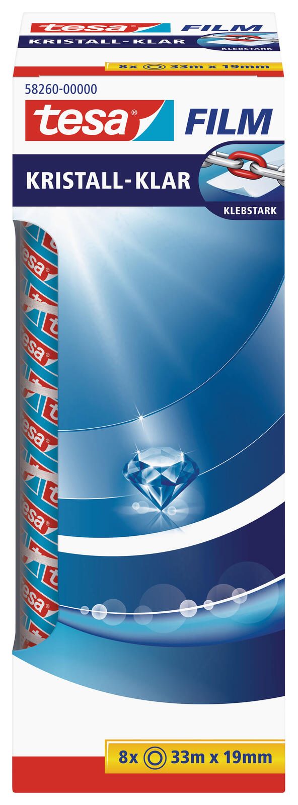 tesa KRISTALL-KLAR Klebefilm 19 mm x 33 m transparent