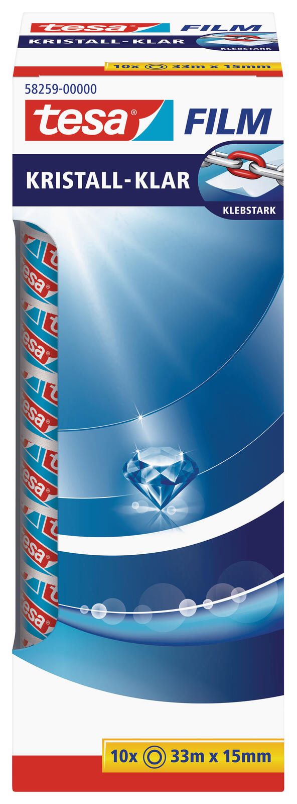 tesa KRISTALL-KLAR Klebefilm 15 mm x 33 m transparent