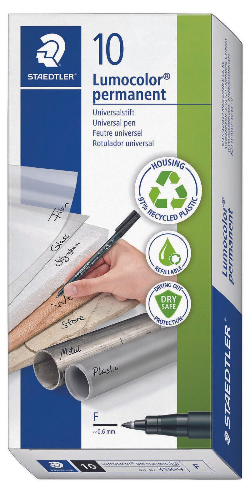 STAEDTLER Lumocolor Folienstifte 0.6 mm Schwarz