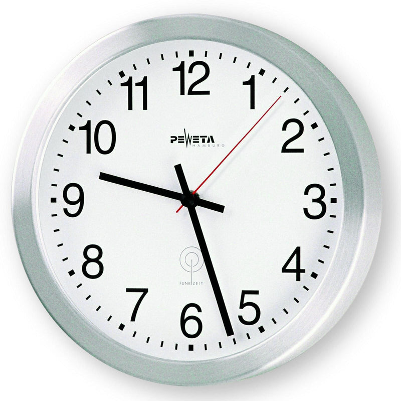 PEWETA Funkwanduhr Ø 40 cm silber