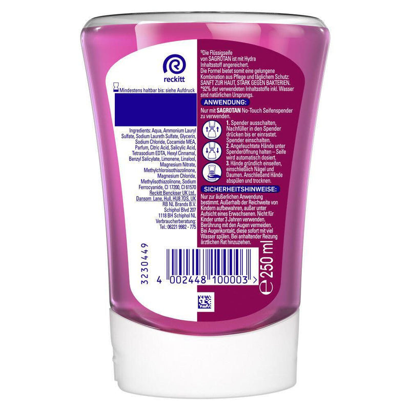 SAGROTAN® HYDRA CARE NO TOUCH Flüssigseife Nachfüllpackung 250 ml