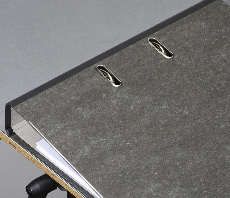 Grüner Balken Ordner Rückenbreite 5 cm DIN A4 Karton schwarz marmoriert