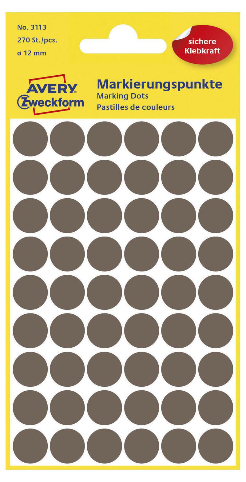 AVERY Zweckform Klebepunkte Markierungspunkte taupe Ø 12mm Ø 12,0 mm taupe