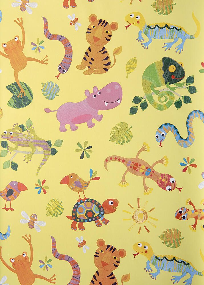 JUNG SCHÖNER VERPACKEN Geschenkpapier 50 cm x 20 m gelb/bunt