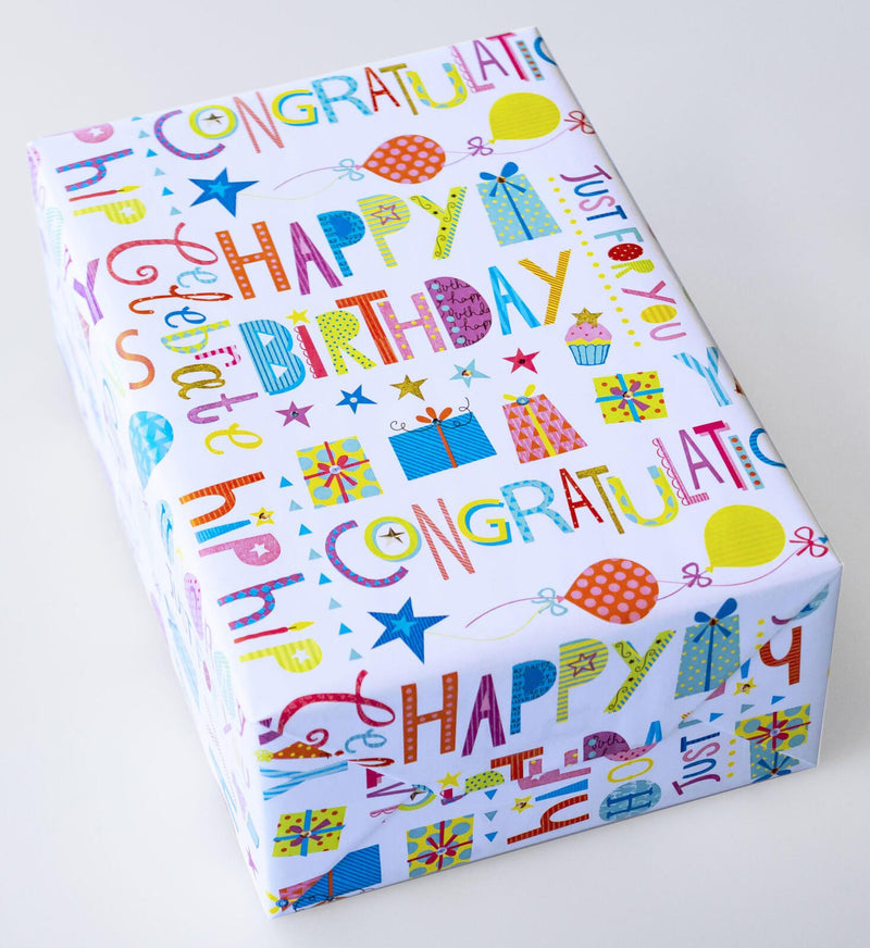 JUNG SCHÖNER VERPACKEN Geschenkpapier 50 cm x 20 m weiß/grün/rot/blau/gelb