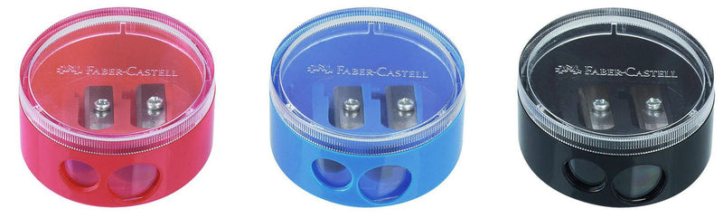 FABER-CASTELL Dosenspitzer doppelt schwarz, blau oder rot